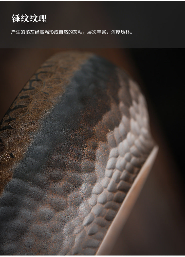 Ancient ancient hammer pattern rough pottery tea wash large ceramic cup