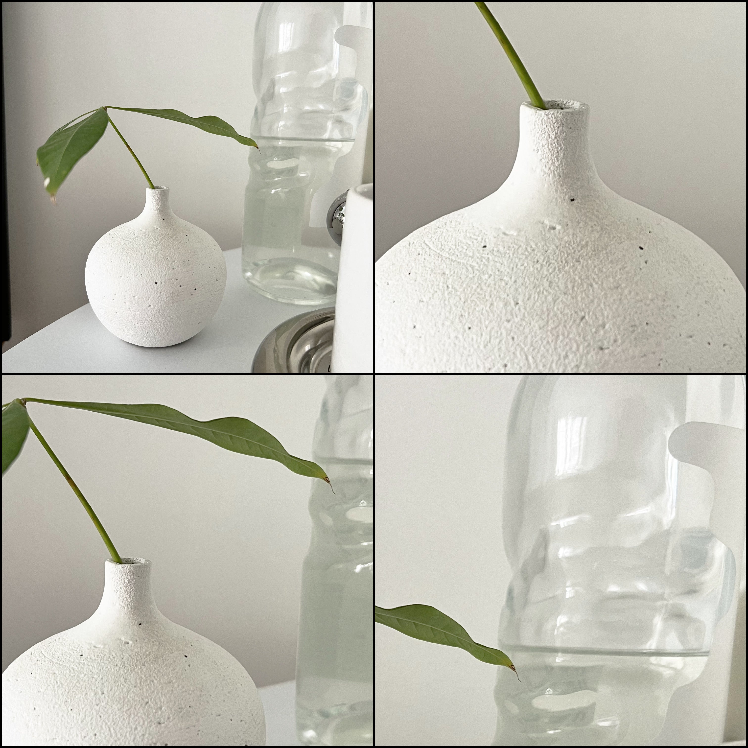 Round handmade ceramic vase