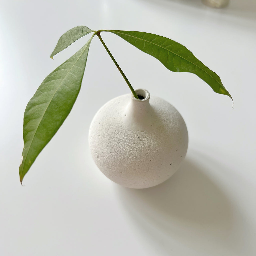 Round handmade ceramic vase