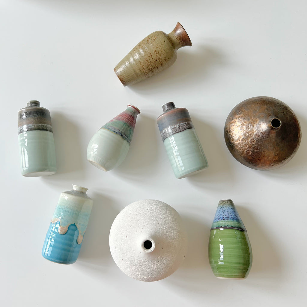 Cylindrical handmade ceramic vase