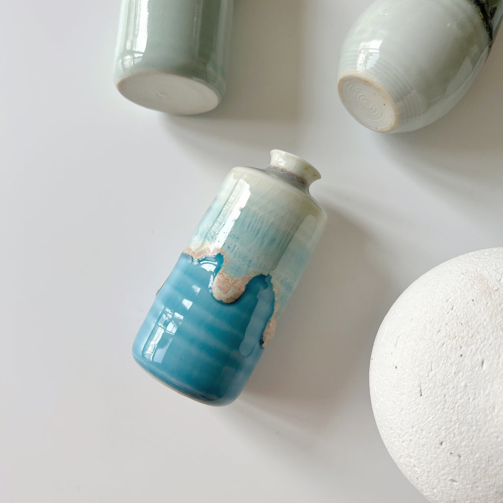 Cylindrical handmade ceramic vase