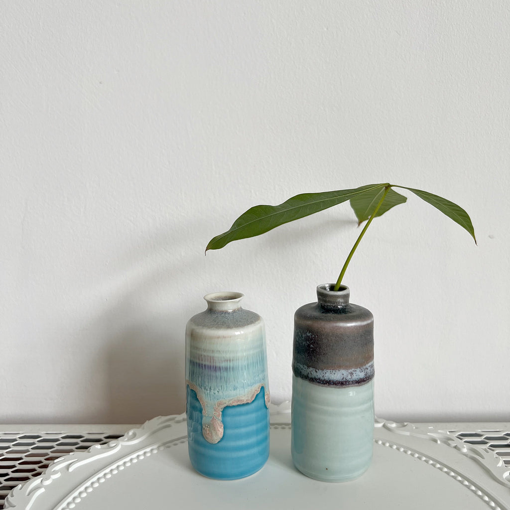 Cylindrical handmade ceramic vase