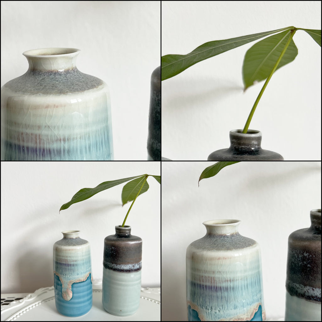 Cylindrical handmade ceramic vase