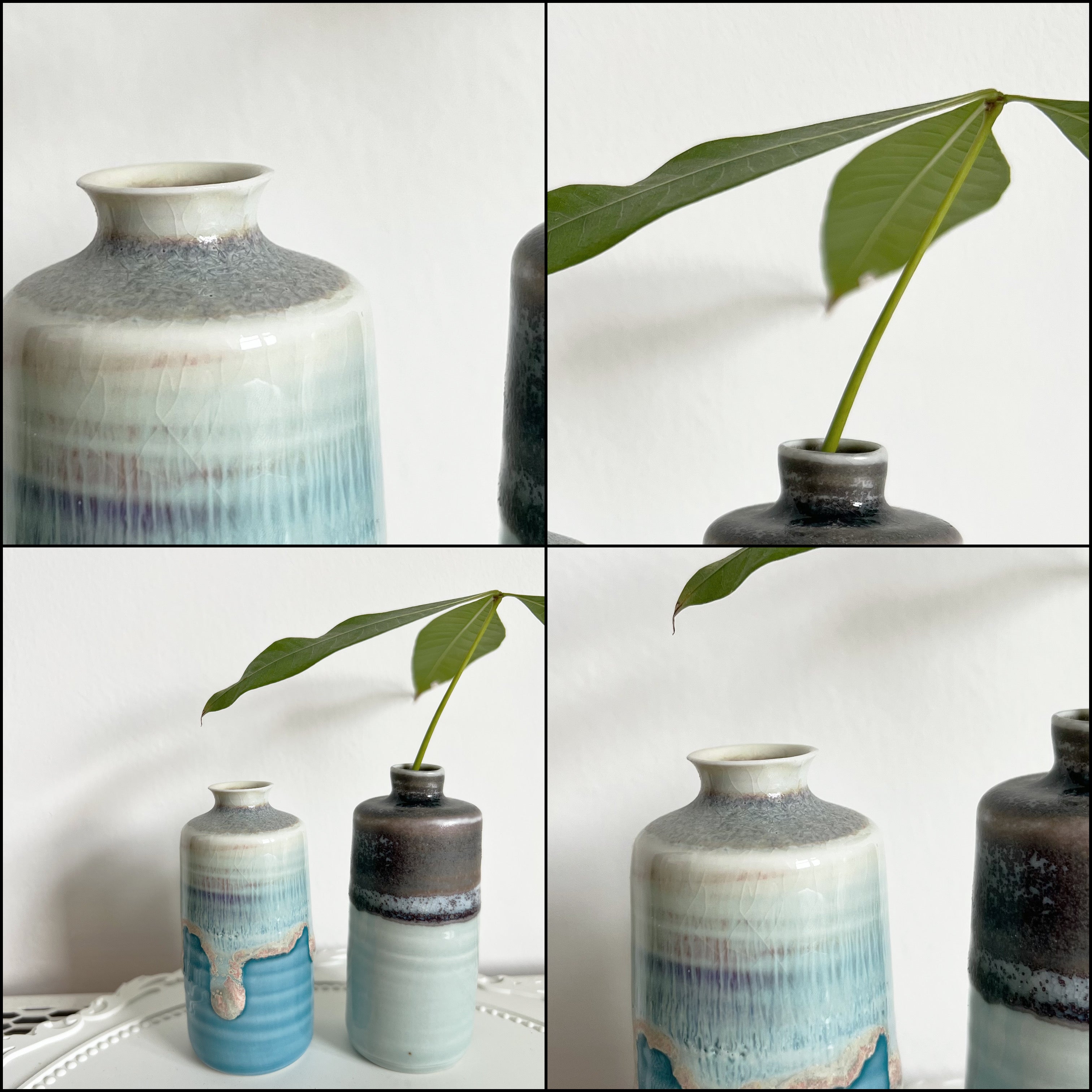 Cylindrical handmade ceramic vase
