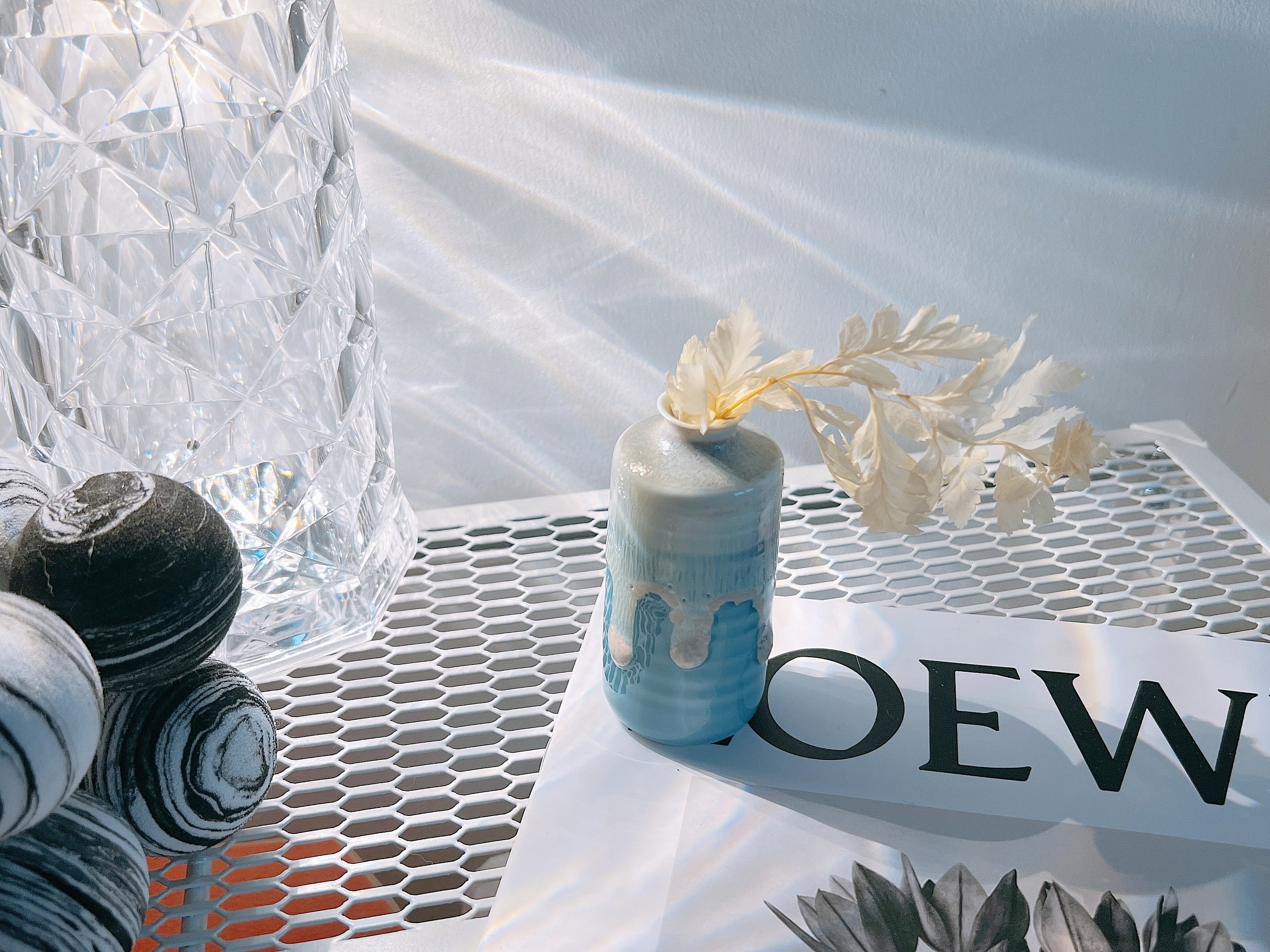 Cylindrical handmade ceramic vase