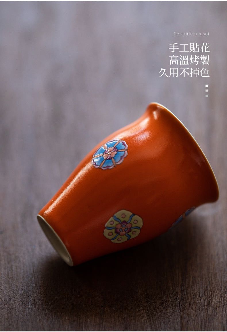 Japanese Turquoise Green Ceramic Tea Cup