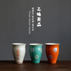 Japanese Turquoise Green Ceramic Tea Cup