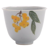 Japanese-style underglaze hand-painted loquat teacup