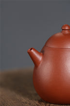 Yixing purple clay pot raw sand old vermilion mud handmade thin dragon egg 120ml