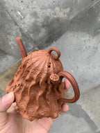 Yixing full handmade purple clay pot bionic device downhill mud lotus fragrance 220ml