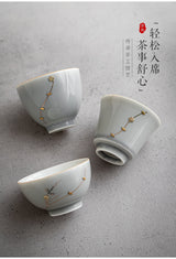 Nail teacup Japanese ice ash soot glaze teacup