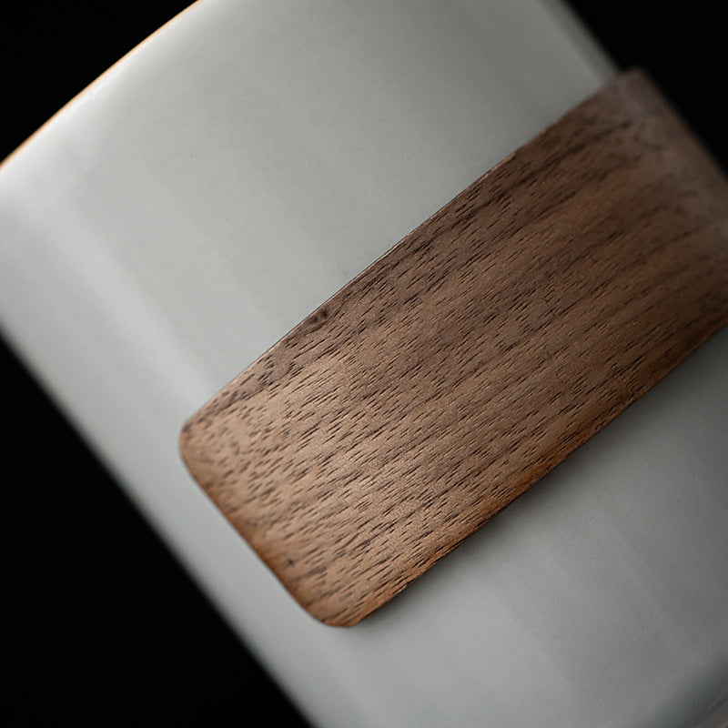 Bamboo and Wood Buckle Waist Ceramic Water Cup