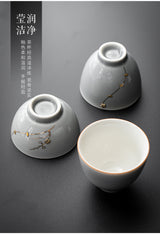 Nail teacup Japanese ice ash soot glaze teacup