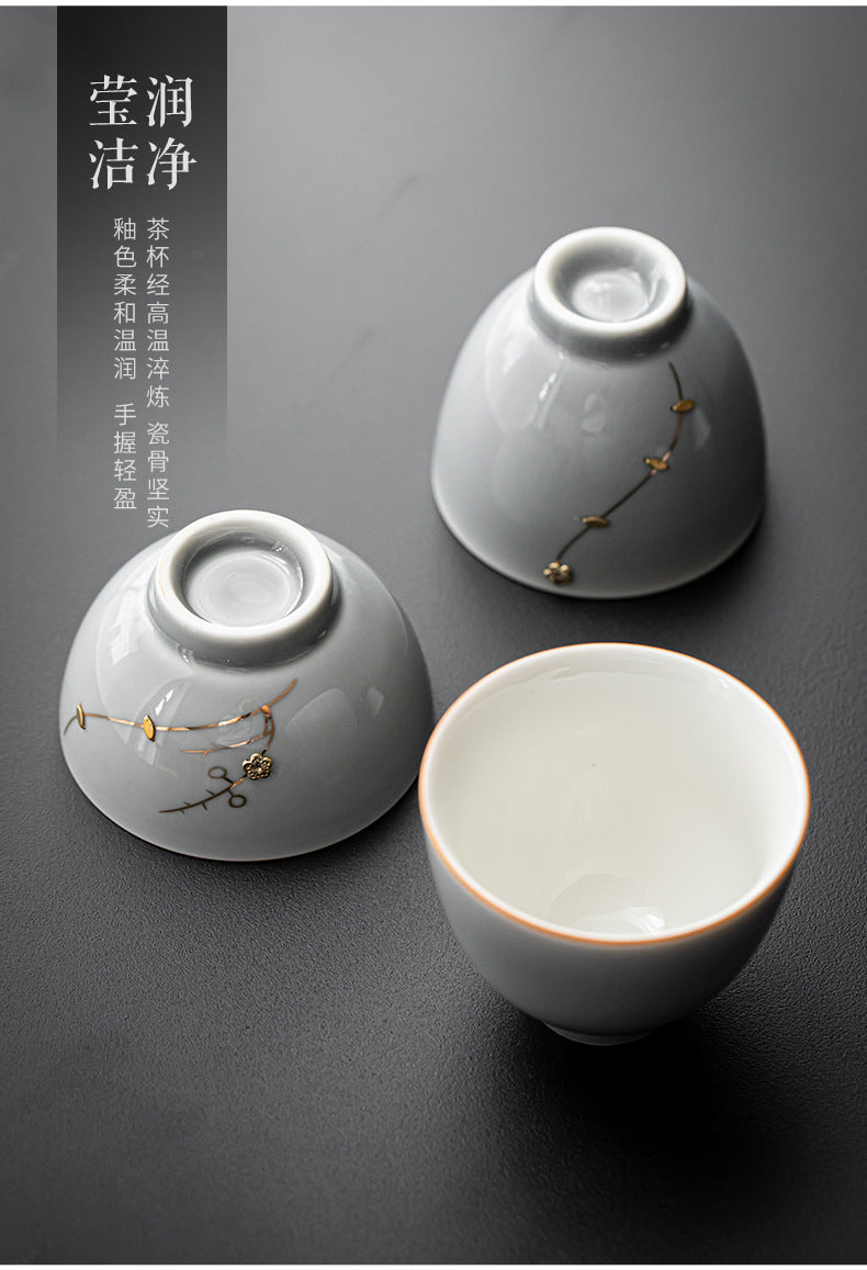 Nail teacup Japanese ice ash soot glaze teacup