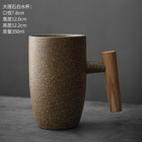 Japanese style simple wooden handle water cup /handmade vintage coffee cup