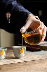 Japanese-style underglaze hand-painted loquat teacup