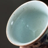 Zen Lotus Small Round Cup Vintage Blue and White Porcelain Tea Cup