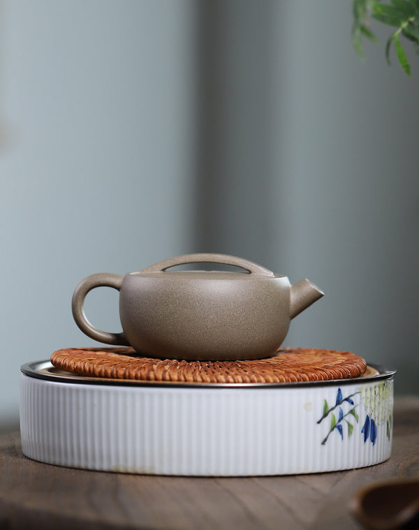Raw ore green ash mud handmade Chinese tea set household kung fu teapot
