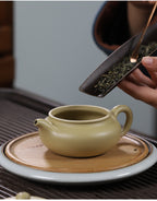 Original ore Benshan green clay handmade teapot Chinese antique pot