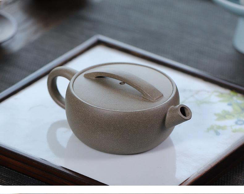 Raw ore green ash mud handmade Chinese tea set household kung fu teapot