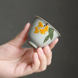 Japanese-style underglaze hand-painted loquat teacup