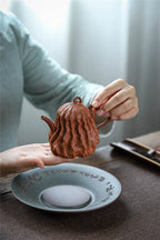 Yixing full handmade purple clay pot bionic device downhill mud lotus fragrance 220ml